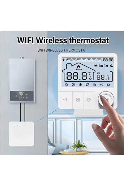 MOGODA Termostat inteligent WiFi AM002, control inteligent de la telefonul Tuya Smart sau Smart Life, histerezis ±1°C,