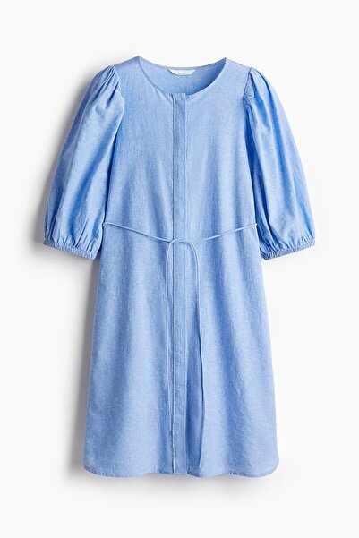 H&M Keten Karışımlı Elbise