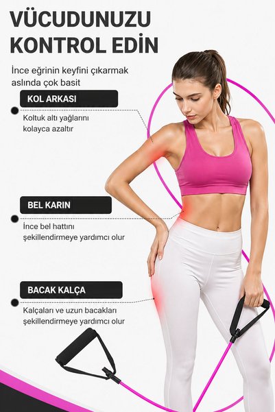 Spor Byfit Exercise Resistance Band with High Hard Handle Pilates Balance Ball Set of 2