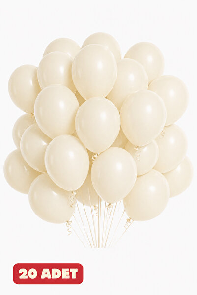 Baloncu Nene 20 Adet Kum Rengi Pastel Balon Doğum Günü Kutlama Sürpriz Malzem...