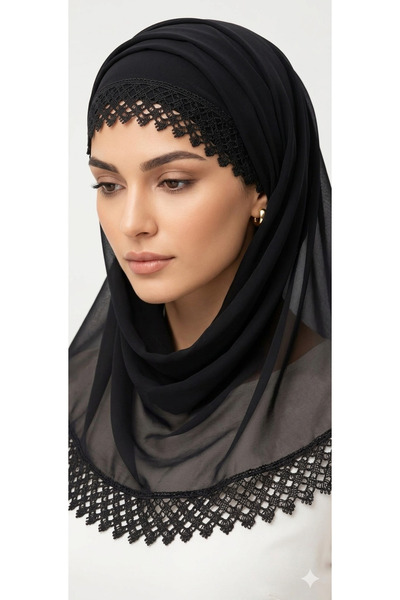 NUMİSTORE İğne oyası siyah renk namaz örtüsü