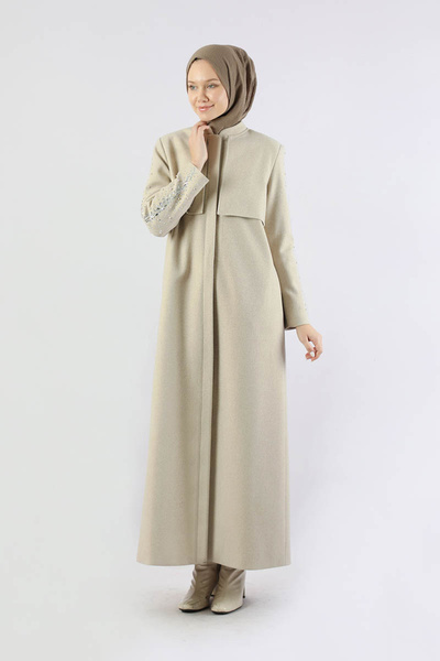 ZÜLAYS Windbreaker Detailed Rhinestoned Coat Stone