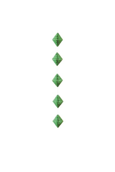 Mirific Party Ghirlandă decorativă, verde, 1,2 m, romb
