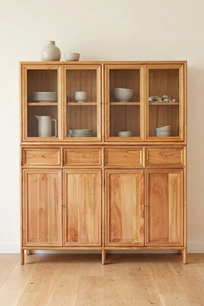 Latanwood Lustrou Ahşap Büfe & Kitaplık
