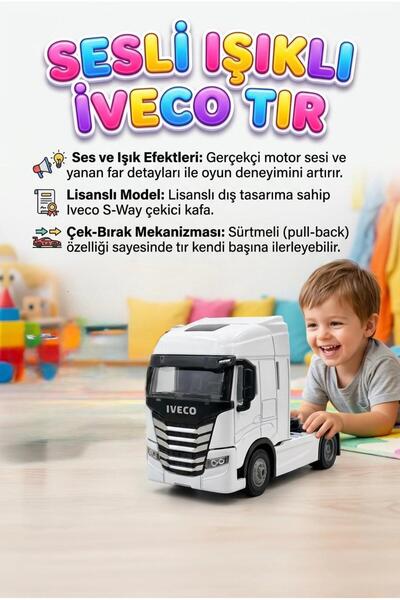 Tıfıl Toys Iveco S-Way Beyaz Lisanslı Sesli ve Işıklı Çekici Tır - Çek-Bırak ...