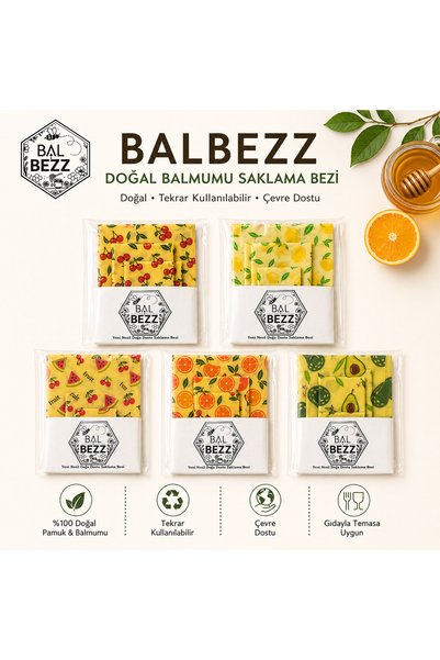 TODO HOME Balbezz Honey Waxed Storage Cloth Avocado Patterned Set of 3