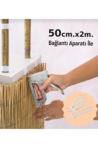 Greenosier 50 Cm.x2m. Kamış Hasır Balkon Çiti