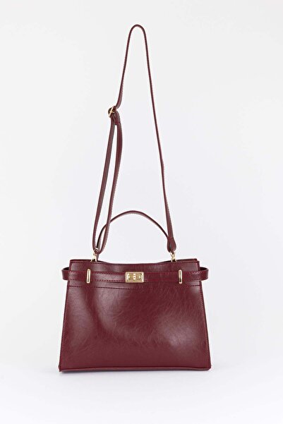 ZÇBUTİK Anka Luxury Look Women's Faux Leather Handbag with Buckle Detail Shou...