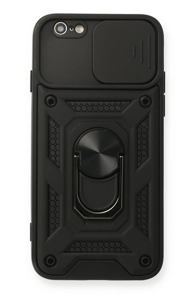 Generic Brand Compatible iPhone 6 Case Pars Silicone with Lens Ring - Black