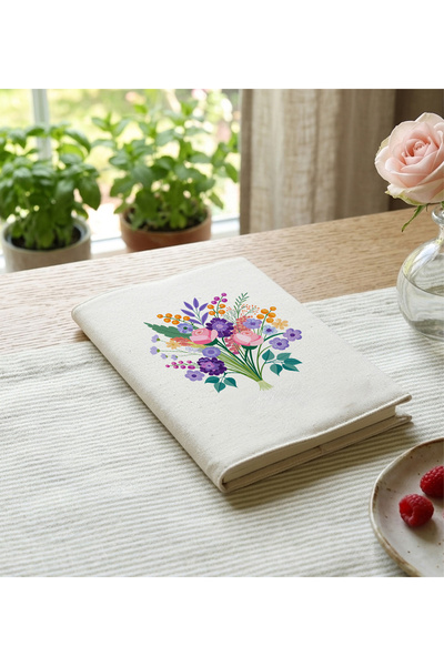 Trendmiya Canvas Defter Bez Çanta Ayna Kalem Kadına Hediye Seti