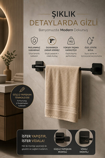 Home Yapışkanlı Tasarım Uzun Havluluk Havlu Askısı