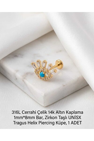 Lunexa 316L Cerrahi Çelik Altın Kaplama Kararmaz Alerji Yapmaz Zirkon Taş Fig...