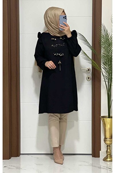 MODA ALMİRA 2067 K40 SİYAH MANOLYA TUNİK