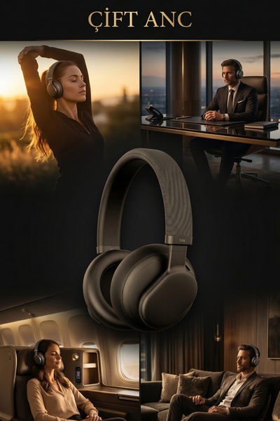 Bix H1Soundcraft ANC Hibrit Aktif Gürültü Engelleme, 47.5 Saat Çalma Süreli Bluetooth Kulaklık
