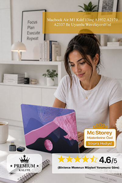 Mcstorey Macbook Air M1 Kılıf 13inç A1932 A2179 A2337 Ile Uyumlu Wavelayers01nl