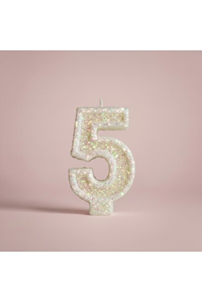 Miki & Miki Pembe Simli Pasta Mumu Doğum günü mum 5yaş