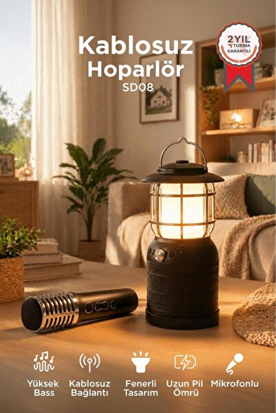 Torima Bluetooth Hoparlör Mikrofonlu Nostaljik Fener Tasarımlı Speaker SD08 S...