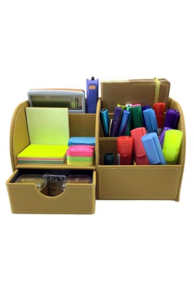 Need Masaüstü Düzenleyici Çekmeceli Organizer Kalemlik Pastel Safran ND-1058