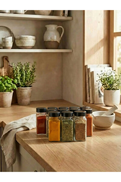 leelaHOME طقم 12 وعاء توابل مربع 140 مل