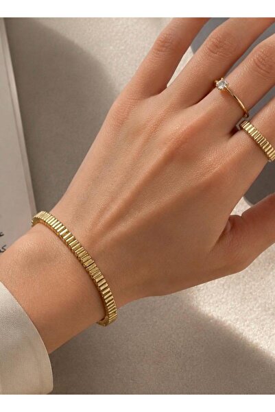 Ceso Accesories 14 K Altın Kaplama Baget Sıralı Bileklik