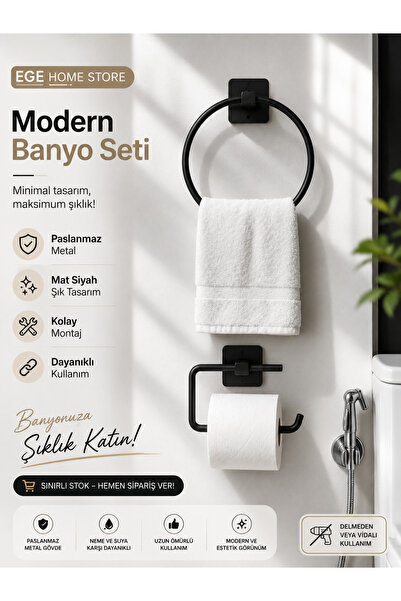 Home Yapışkanlı Siyah Yuvarlak Havluluk Tuvalet Kağıdı Askısı WC Kağıdı Tutacağı
