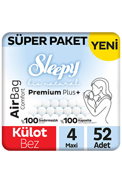 Sleepy Bio Natural Premium Plus Airbag Comfort Süper Paket Külot Bez 4 Numara...