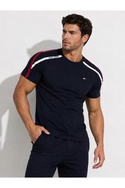 Tommy Hilfiger T-Shirt Trim Mw0Mw27573 Tmavomodrá Regular Fit