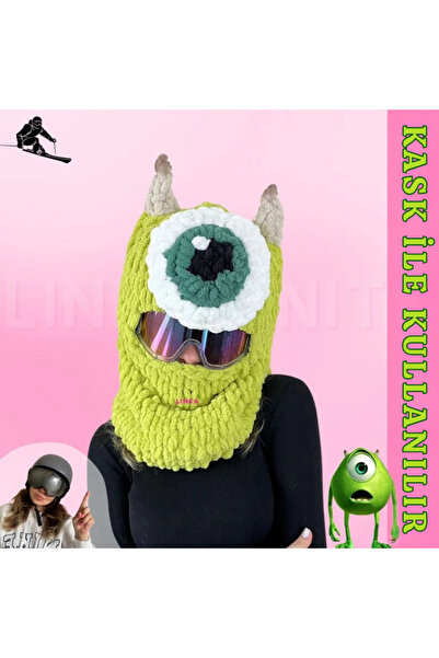 Linka Knit Mike W. Snowboard Kask Koruyucu Maske, Soğuktan Koruyan Eğlenceli ...