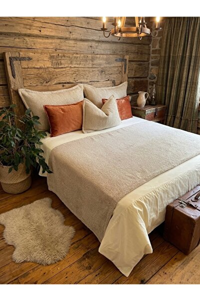 Decamor home 3 Parça Bej Yatak Runner Seti