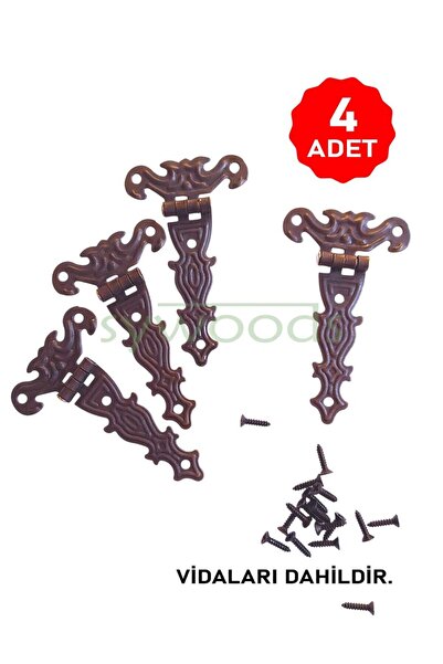 sywoods Tek Kuyruk Menteşe 4 Adet Oksit 40x68 Mm Kutu Ve Sandık Menteşesi Hob...