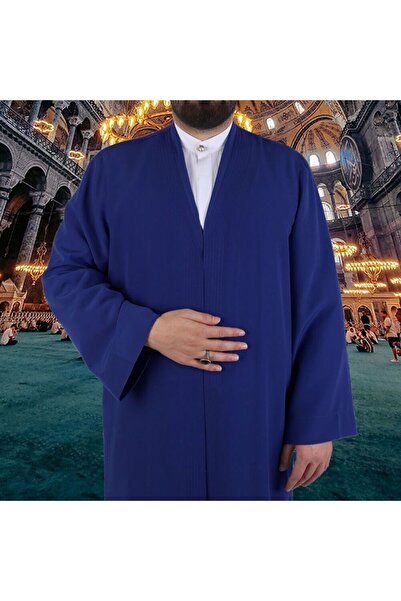 İkranur Buhara Yaka Navy Blue Prayer Robe