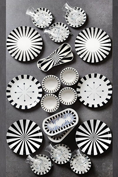 Kitchen Life Set de mic dejun din porțelan Majesty pentru 6 persoane, 32 de p...