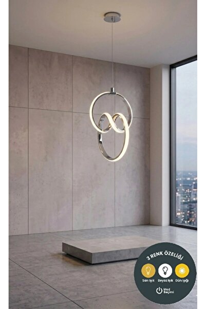 lüx aydınlatma Signature Venüs Modern Beyaz Led Avize Yatak Odası - Hol - Salon