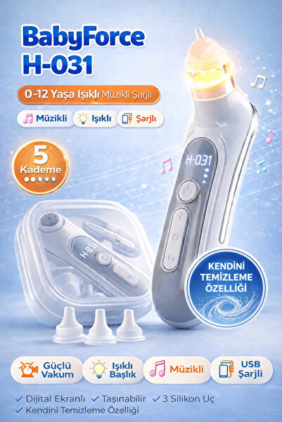 Baby Force Babyforce H-031 Kendini Temizleyen Bebek Burun Aspiratörü 0-12 Yaş...