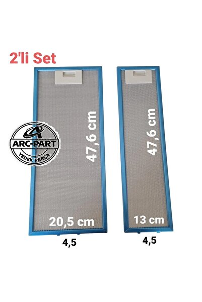 ARC-PART LUNO 1390 X6 İNOX ASPİRATÖR ALÜMİNYUM FİLTRE - 2'Lİ SET - ( 20,5x47,...