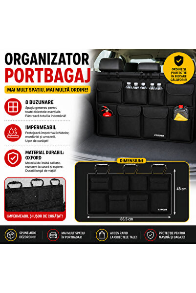 SMARTECH Organizator pentru spătarul scaunului auto Iso Trade XTROBB, negru 8...