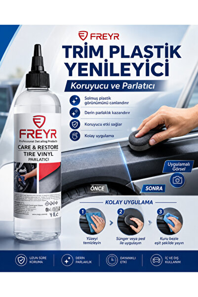 FREYR 400 ml Araç İç Dış Plastik Aksam Yenileyici,Parlatıcı,Koruyucu Seramik ve Hidrofobik Etkili