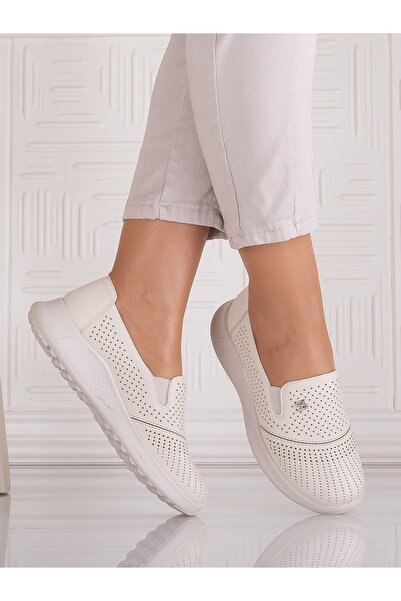 Hébé Pantofi casual de damă bej din piele ecologică Golden, mărimea 38