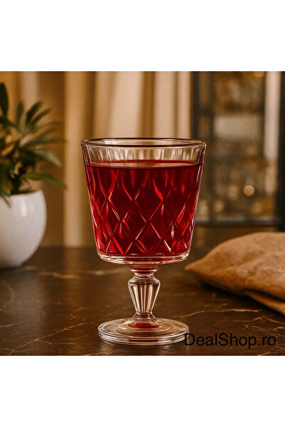 dealshopromania Set de 12 pahare de cocktail cu model frunze, 270 ml, sticlă ...