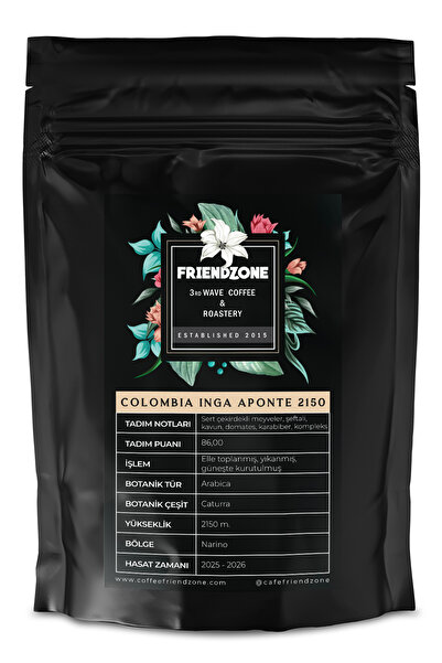 Friendzone 3rd Wave Coffee & Roastery Colombia Inga Aponte 2150 Yöresel Kahve...