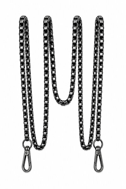 vollen yarn Black Non-Tarnish Metal Bag - Chain and Square Model, 120 cm