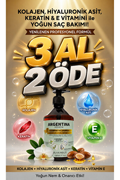 ARGENTİNA KERATİN Kolajen-Hyaluronik asit-Keratin-E vitamini içerikli At Kuyr...