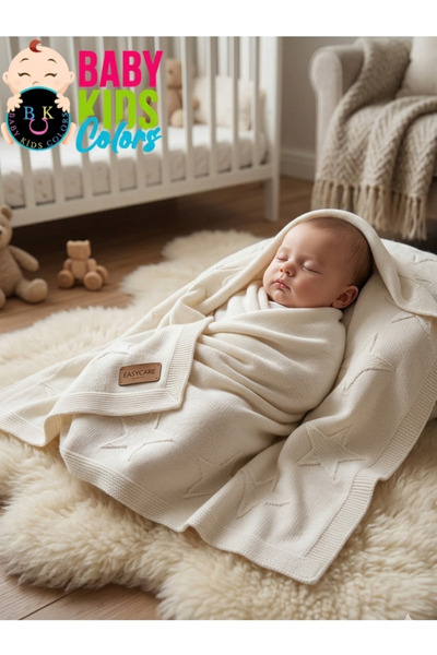 baby kids colors بطانية تريكو طبقة واحدة 80*90