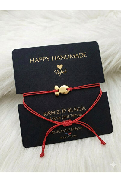 HAPPY HANDMADE Gold Plated Fish Luck Bracelet/Red Luck Bracelet/Gift