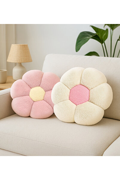 Pabtex Set de perne de pluș în formă de margaretă – 2 bucăți, design moale, 4...