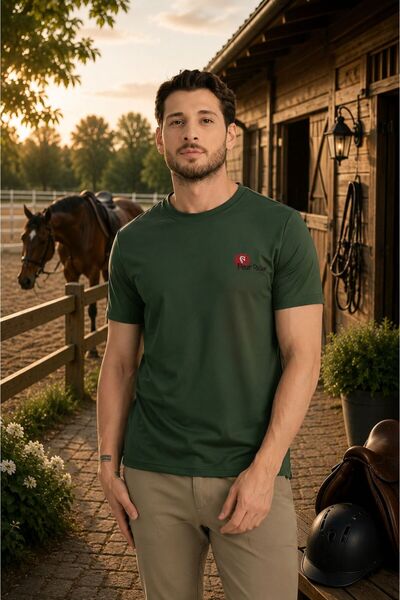PEUR RIDER SHOP Green Color Short Sleeve Men's Rider T-Shirt