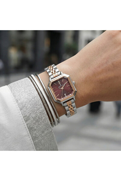 Daniel Klein Premium Silver and Rose Gold Stainless Steel Watch for Women DK....