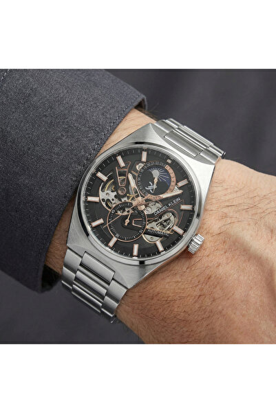 Daniel Klein Skeleton Silver Stainless Steel Watch for Men DK.1.14269-3