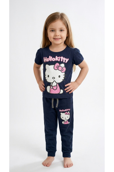 levanapajamas Cute Cat Print Casual Children's Set