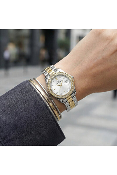 Daniel Klein Premium Silver and Gold Stainless Steel Watch for Women DK.6.141...